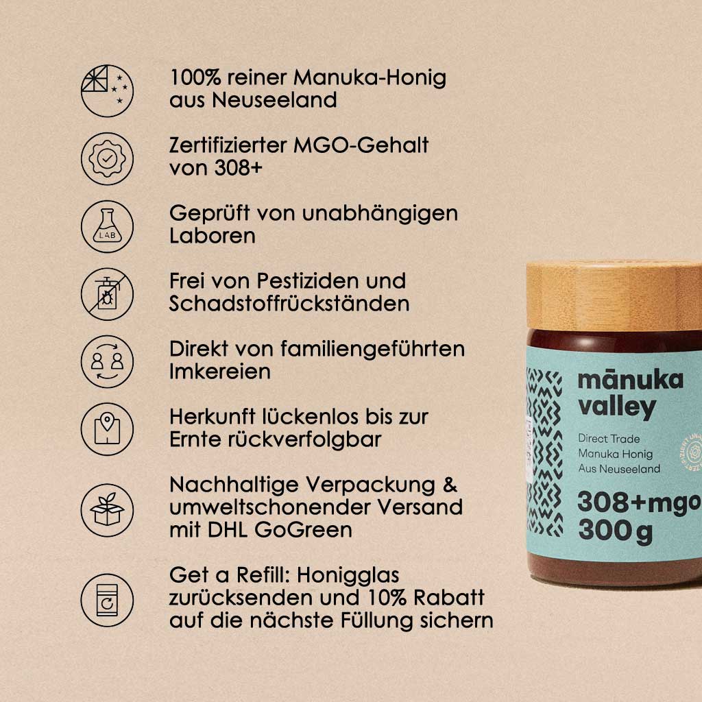 The Benefits of Manuka Valley Manuka Honey 300+ MGO